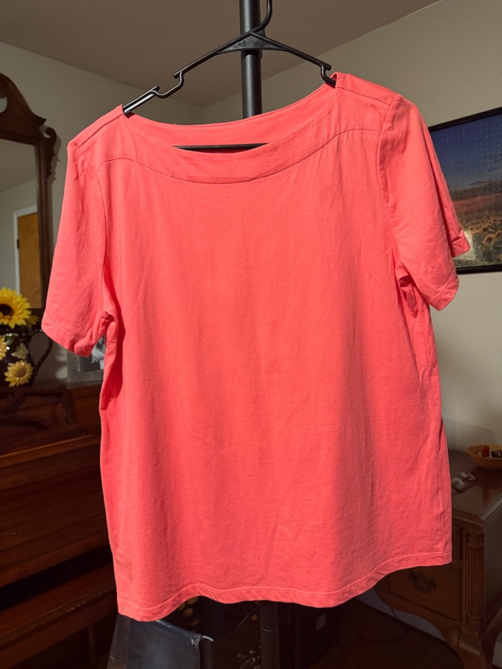 Coral Bay Short-Sleeve Crewneck Tee in Bright Coral